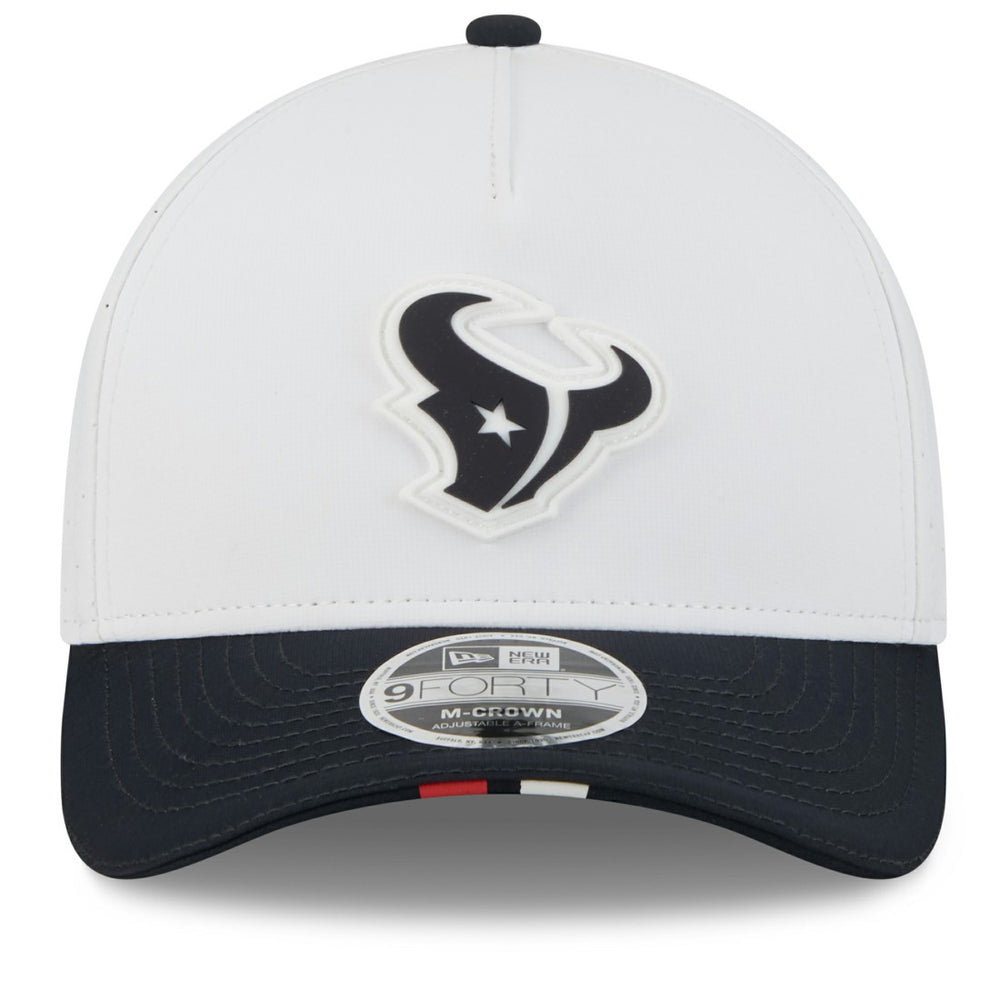 Houston Texans New Era 2025 NFL Training Camp A-Frame 9FORTY Adjustable Hat White/Navy