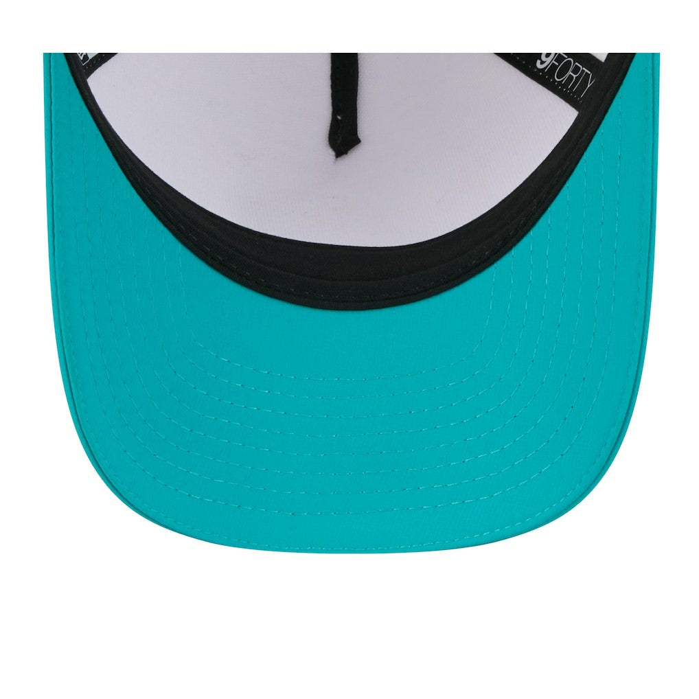 Miami Dolphins New Era 2025 NFL Training Camp A-Frame 9FORTY Adjustable Hat White/Aqua