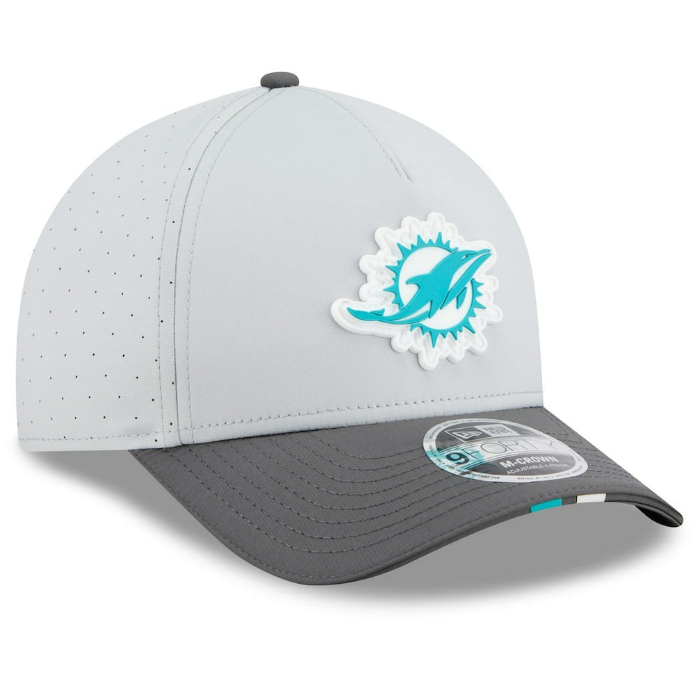 Miami Dolphins New Era 2025 NFL Training Camp A-Frame 9FORTY Adjustable Hat Gray/Graphite