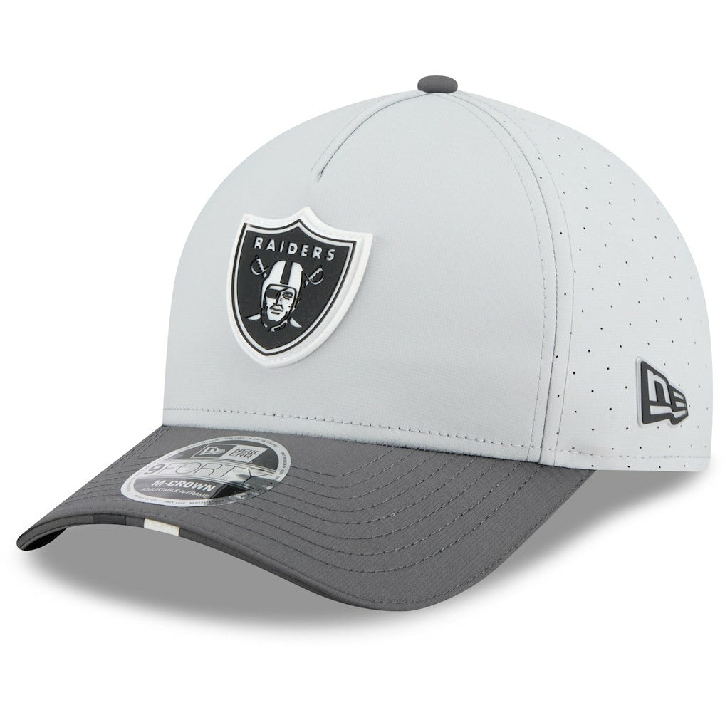 Las Vegas Raiders New Era 2025 NFL Training Camp A-Frame 9FORTY Adjustable Hat Gray/Graphite