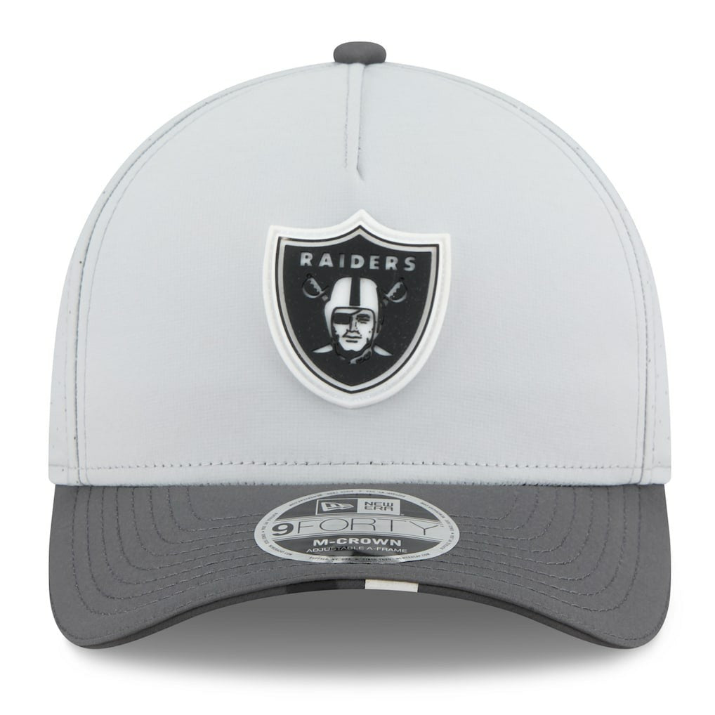 Las Vegas Raiders New Era 2025 NFL Training Camp A-Frame 9FORTY Adjustable Hat Gray/Graphite