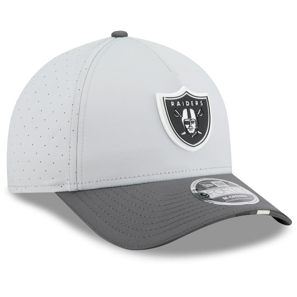 Las Vegas Raiders New Era 2025 NFL Training Camp A-Frame 9FORTY Adjustable Hat Gray/Graphite