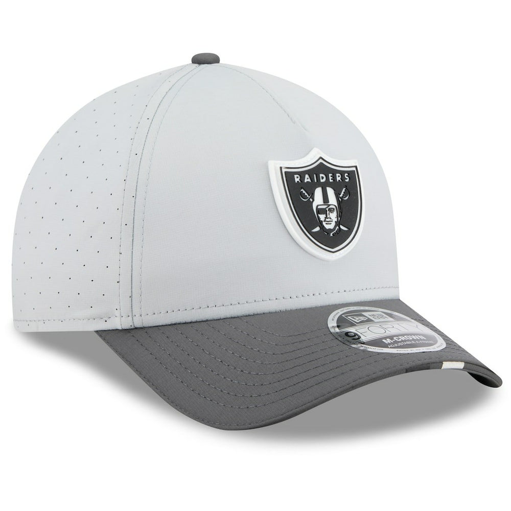 Las Vegas Raiders New Era 2025 NFL Training Camp A-Frame 9FORTY Adjustable Hat Gray/Graphite
