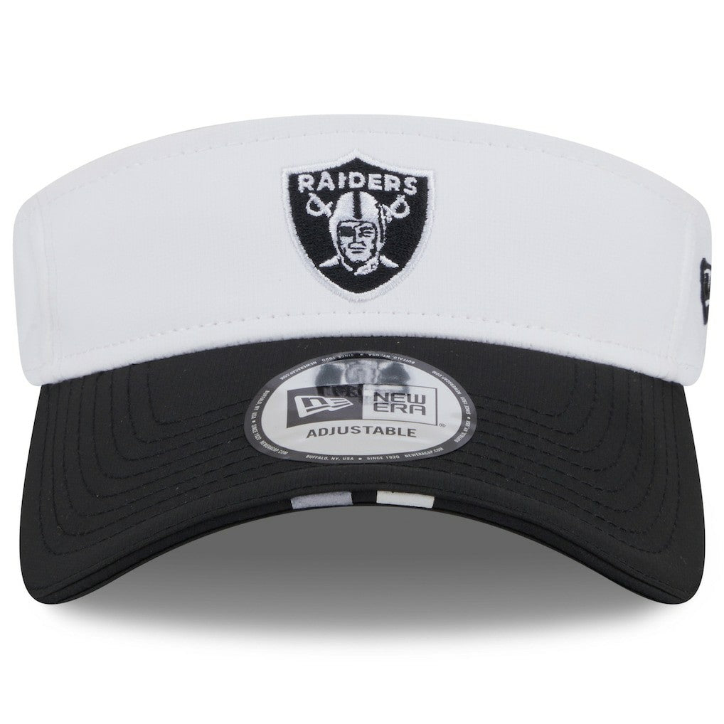 Las Vegas Raiders New Era 2025 NFL Training Camp Adjustable Visor White/Black