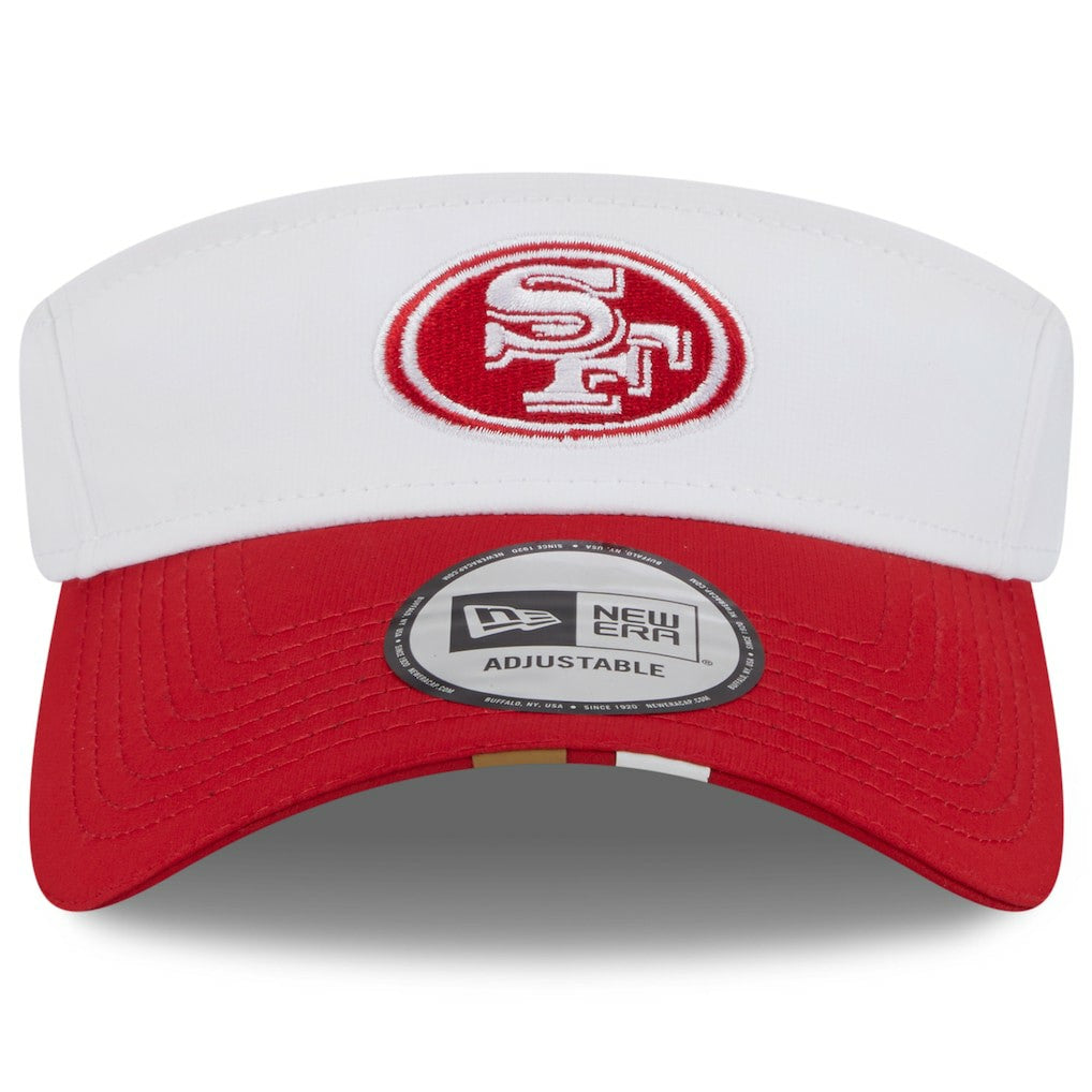 San Francisco 49ers New Era 2025 NFL Training Camp Adjustable Visor White/Scarlet