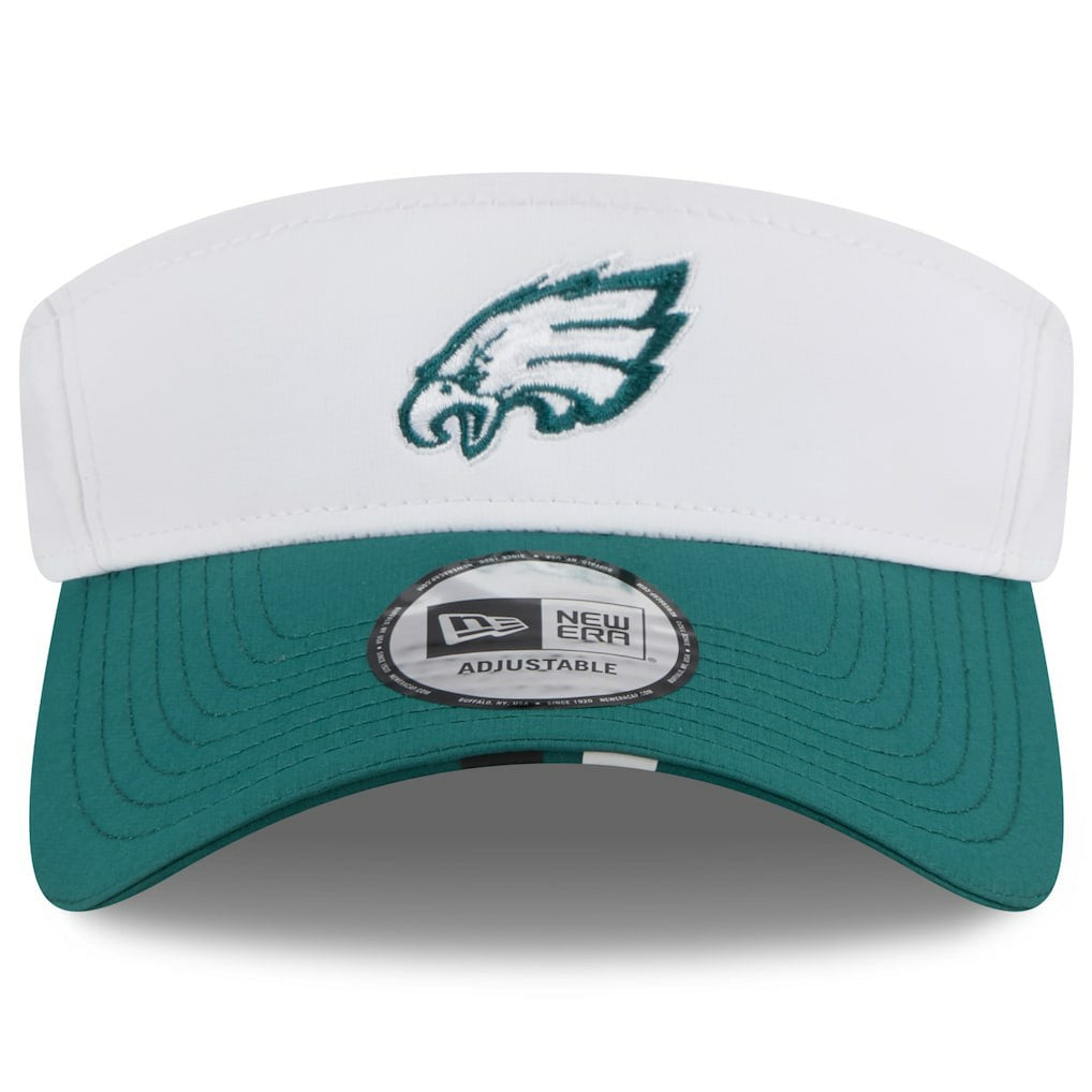 Philadelphia Eagles New Era 2025 NFL Training Camp Adjustable Visor White/Midnight Green
