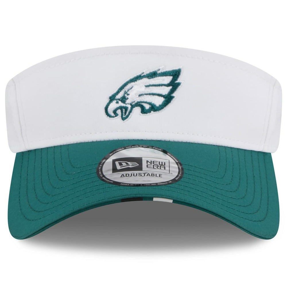 Philadelphia Eagles New Era 2025 NFL Training Camp Adjustable Visor White/Midnight Green
