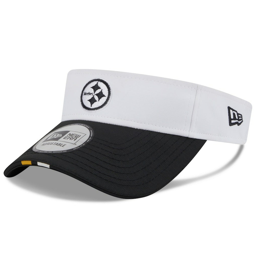 Pittsburgh Steelers New Era 2025 NFL Training Camp Adjustable Visor White/Black