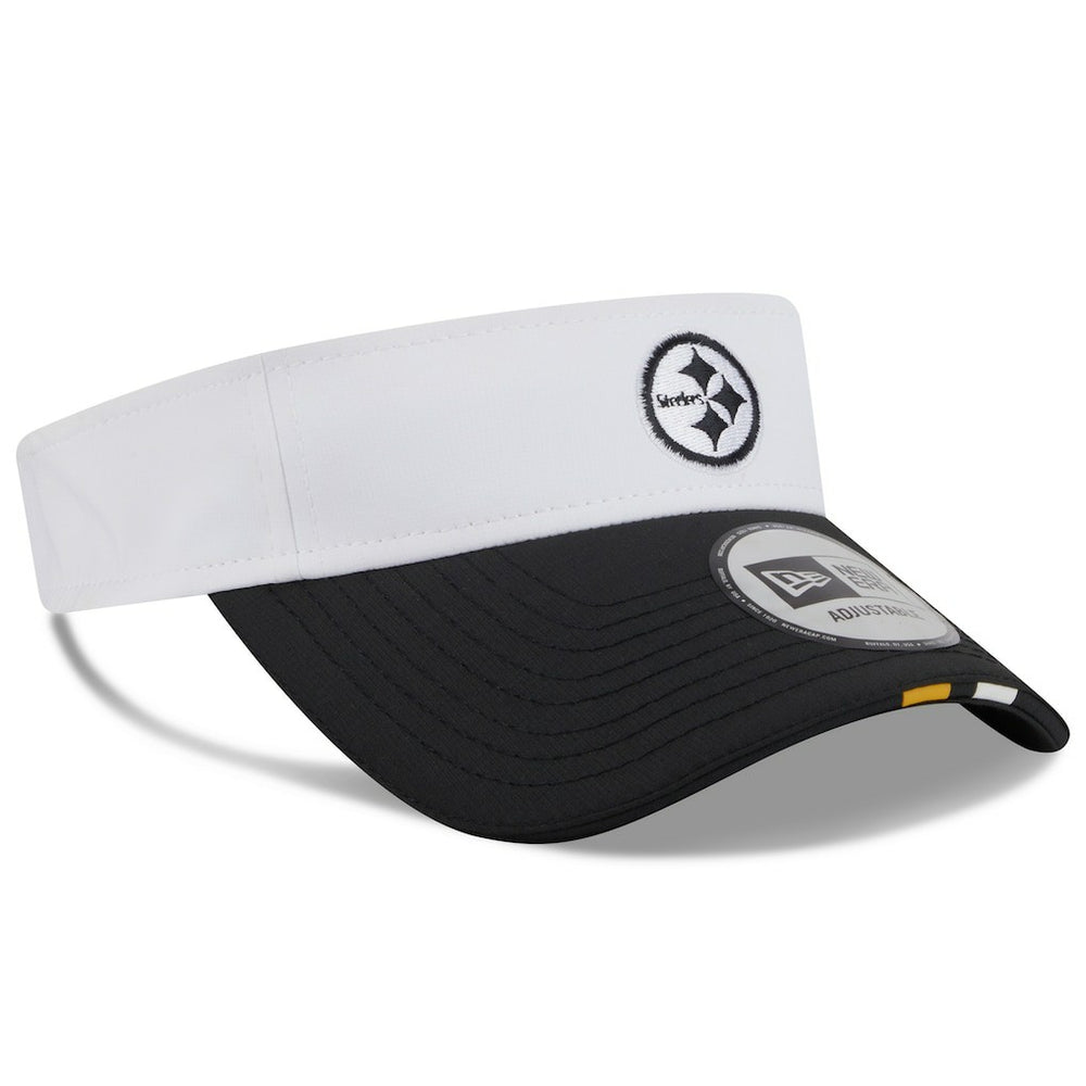 Pittsburgh Steelers New Era 2025 NFL Training Camp Adjustable Visor White/Black