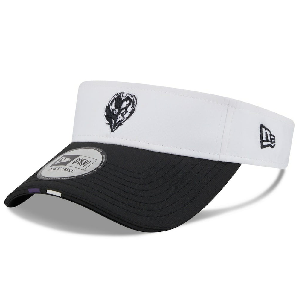 Baltimore Ravens New Era 2025 NFL Training Camp Adjustable Visor White/Black