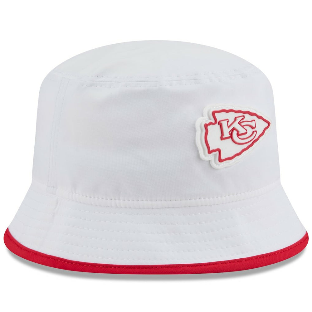 Kansas City Chiefs New Era 2025 NFL Training Camp Stretch Bucket Hat White