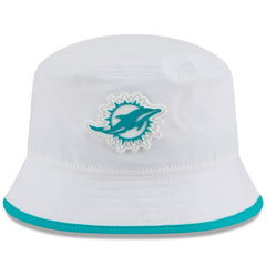 Miami Dolphins New Era 2025 NFL Training Camp Stretch Bucket Hat White