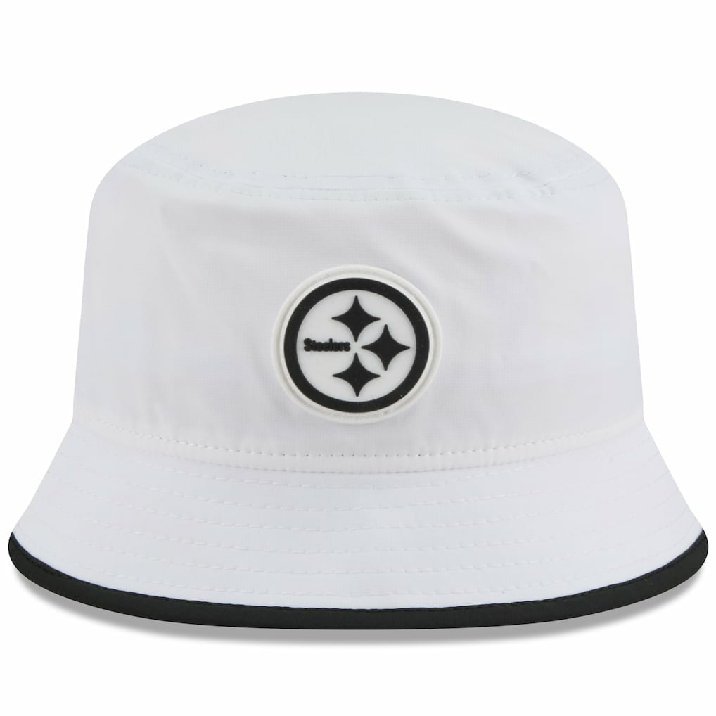 Pittsburgh Steelers New Era 2025 NFL Training Camp Stretch Bucket Hat White