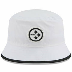 Pittsburgh Steelers New Era 2025 NFL Training Camp Stretch Bucket Hat White