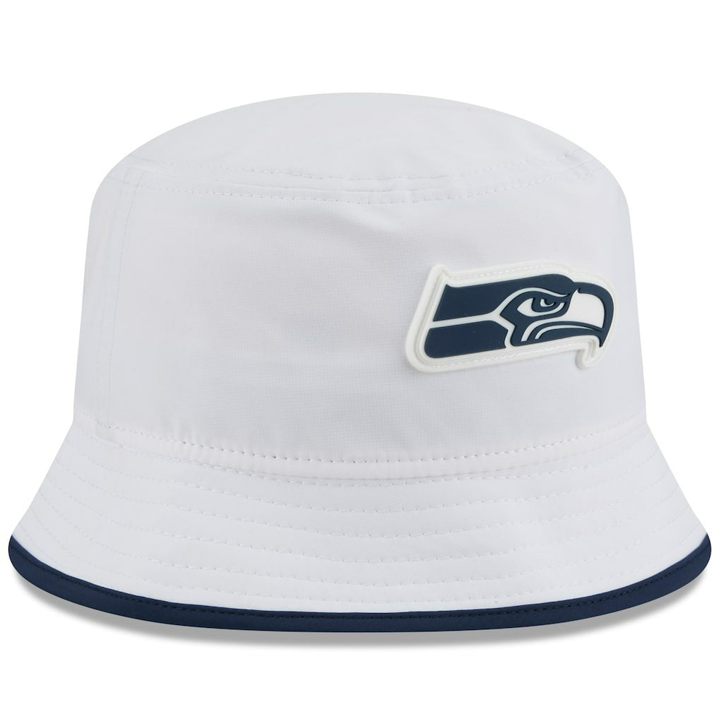 Seattle Seahawks New Era 2025 NFL Training Camp Stretch Bucket Hat White