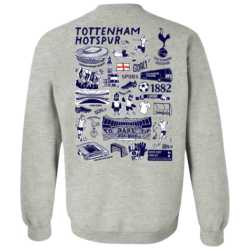 Tottenham Hotspur Vive La Fete Women's Impressions Artwork Pullover Sweatshirt Gray sale