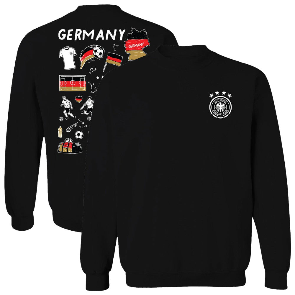 Germany National Team Vive La Fete Women's Impressions Artwork Pullover Sweatshirt Black