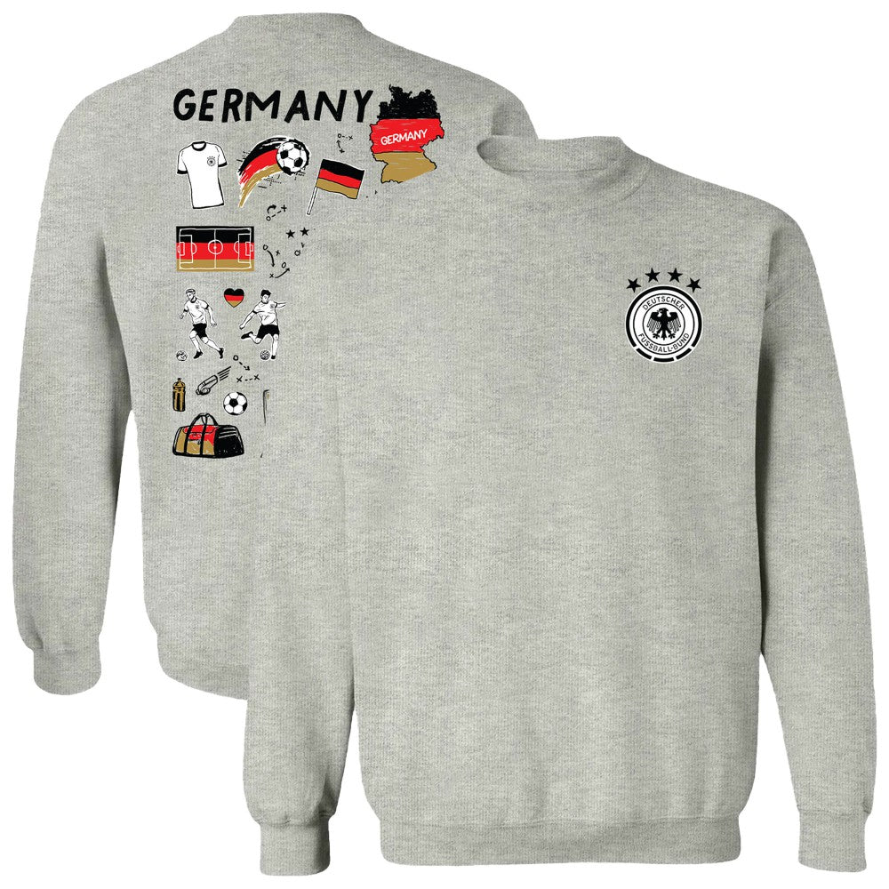 Germany National Team Vive La Fete Women's Impressions Artwork Pullover Sweatshirt Gray sale