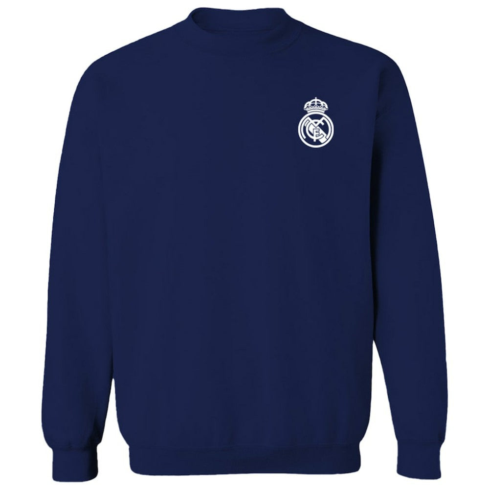 Real Madrid Vive La Fete Women's Impressions Artwork Pullover Sweatshirt Navy