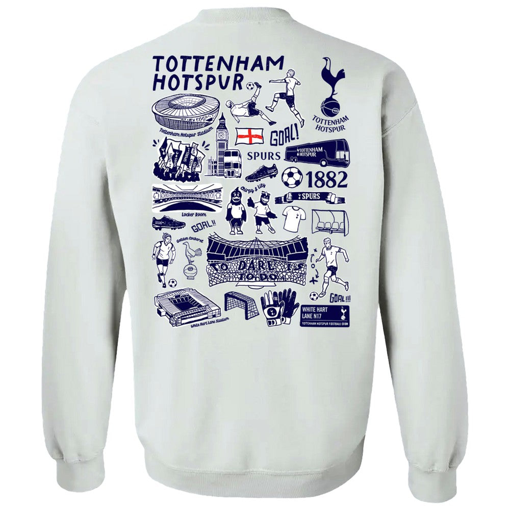 Tottenham Hotspur Vive La Fete Women's Impressions Artwork Pullover Sweatshirt White sale