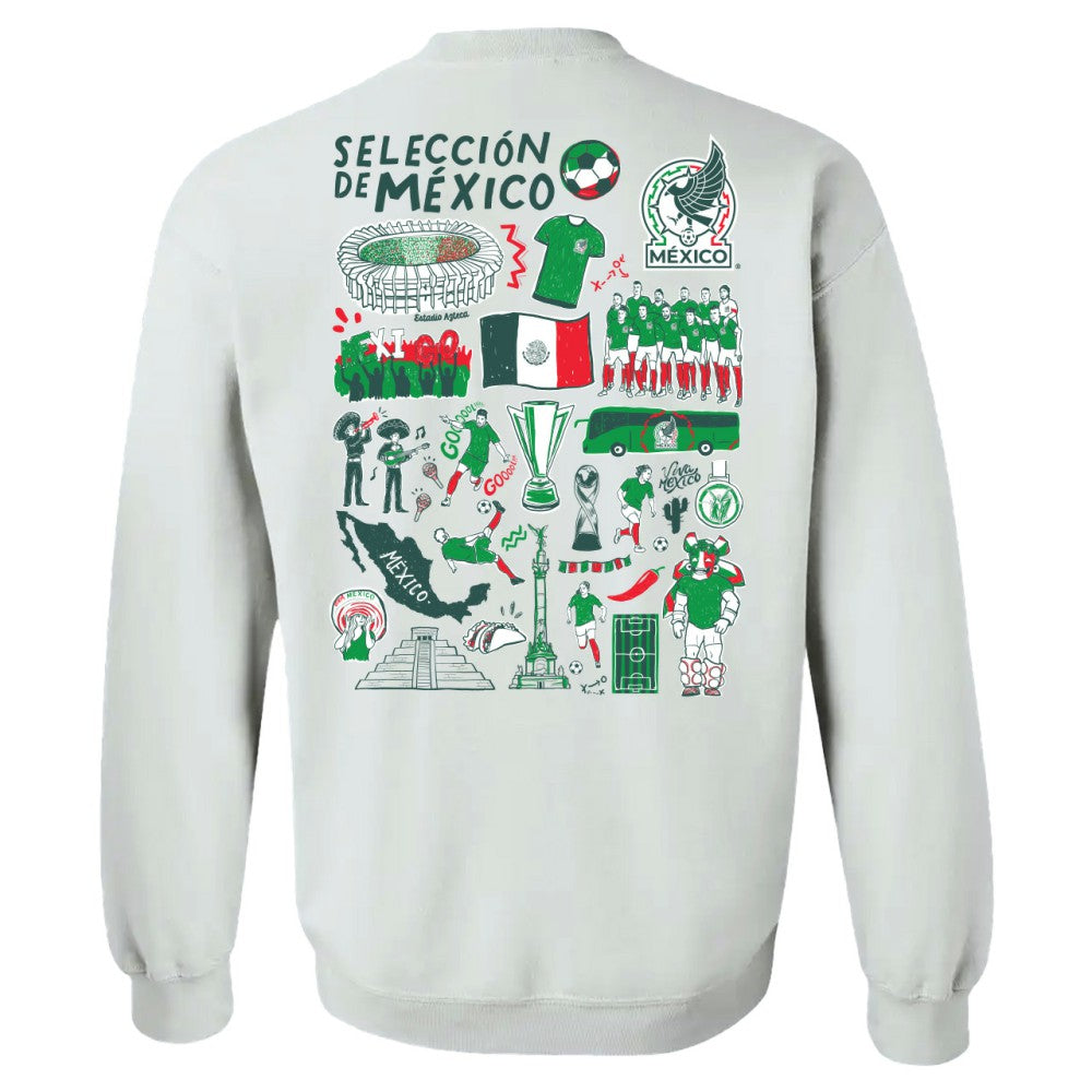 Mexico National Team Vive La Fete Women's Impressions Artwork Pullover Sweatshirt White shop
