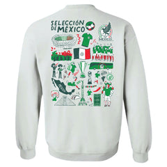 Mexico National Team Vive La Fete Women's Impressions Artwork Pullover Sweatshirt White shop