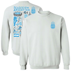 Argentina National Team Vive La Fete Women's Impressions Artwork Pullover Sweatshirt White