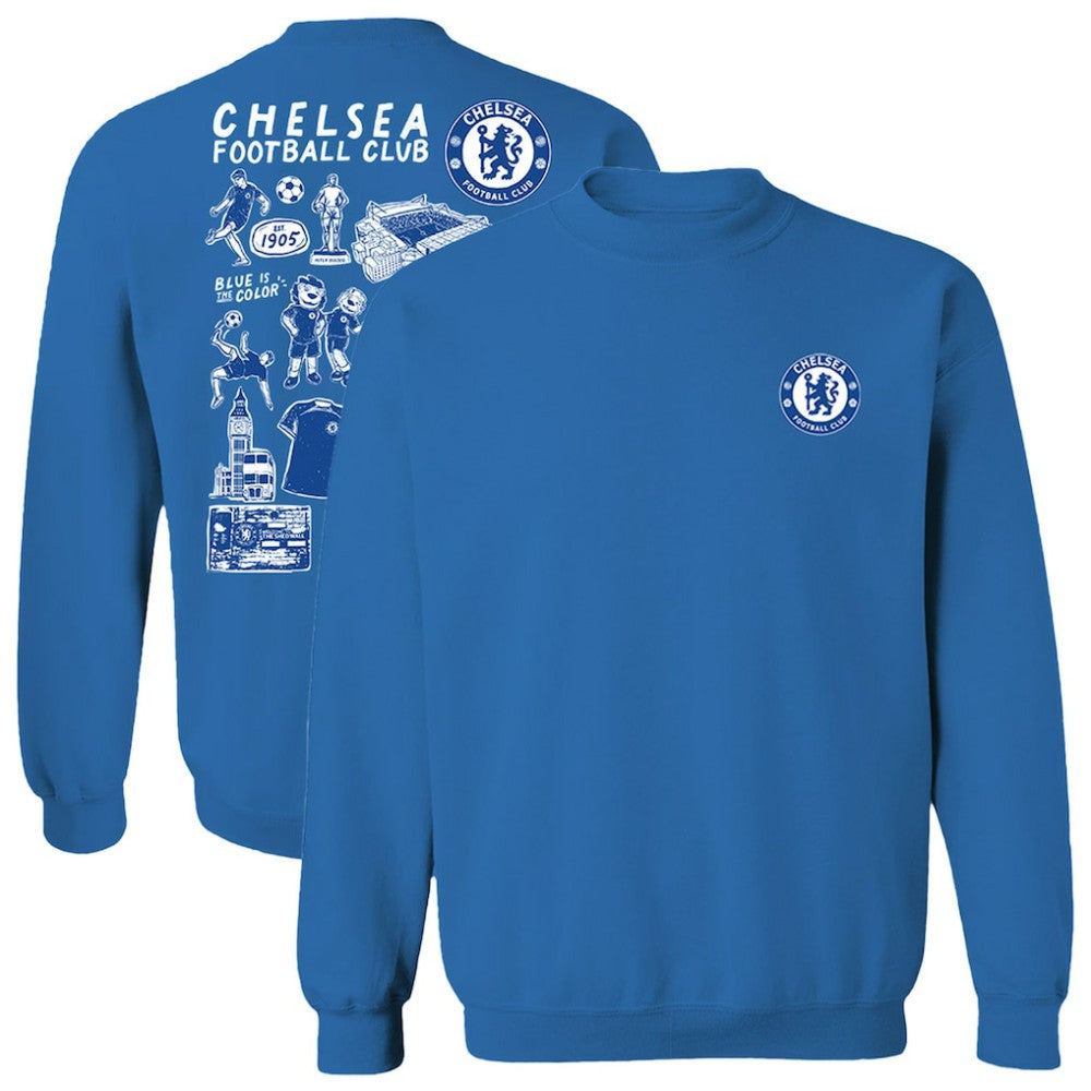 Chelsea Vive La Fete Women's Impressions Artwork Pullover Sweatshirt Blue sale