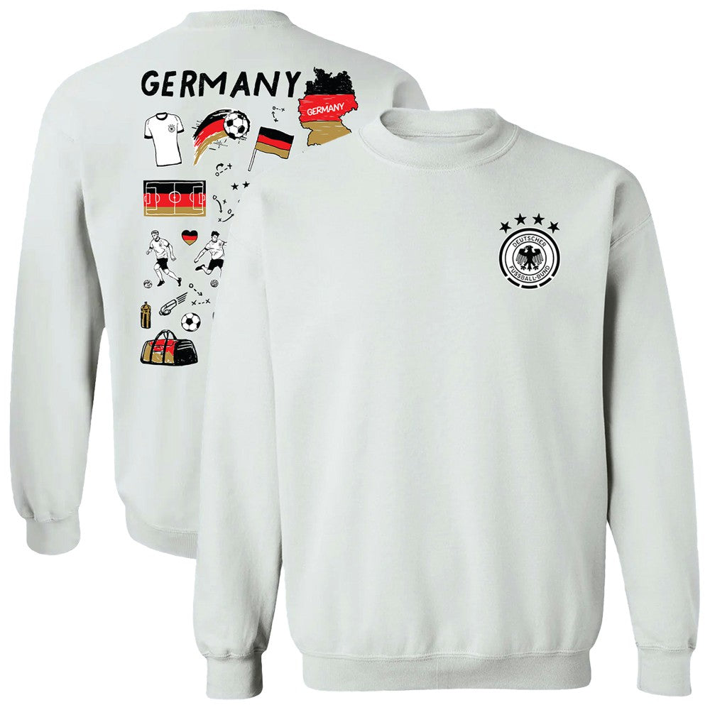 Germany National Team Vive La Fete Women's Impressions Artwork Pullover Sweatshirt White