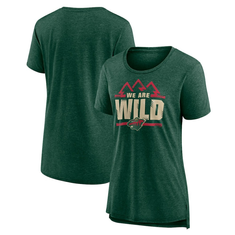 NHL Minnesota Wild Women's Shout Out Tri-Blend T-Shirt - Green
