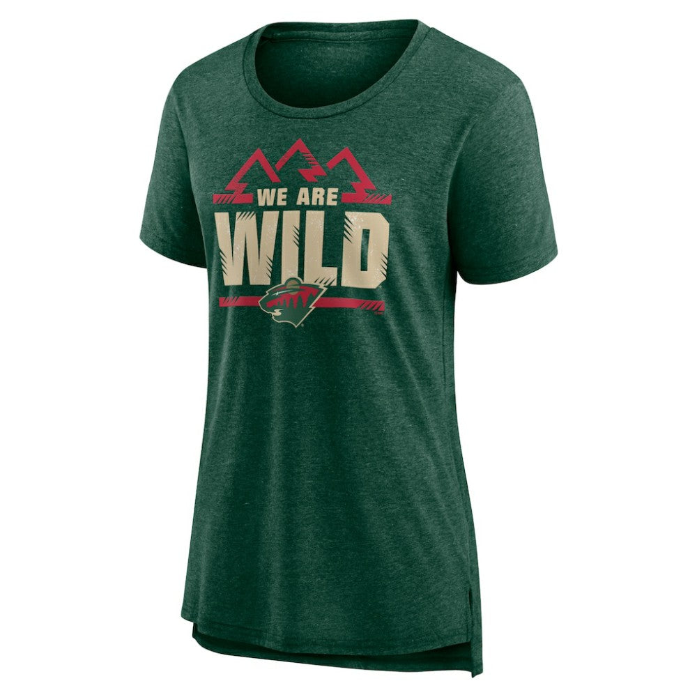 NHL Minnesota Wild Women's Shout Out Tri-Blend T-Shirt - Green