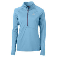 St. Louis Cardinals Cutter & Buck Women's Raglan Adapt Eco Knit Stretch Recycled Half-Zip Top - Powder Blue Tops