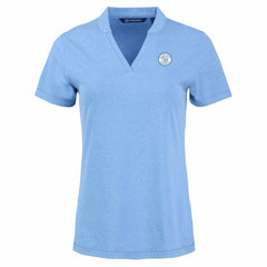 Milwaukee Brewers Cutter & Buck Forge Heathered Stretch Blade Top - Heather Powder Blue Tops