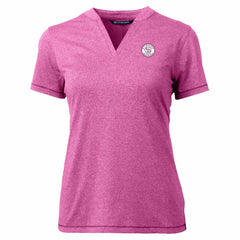 Milwaukee Brewers Cutter & Buck Forge Heathered Stretch Blade Top - Light Pink Tops