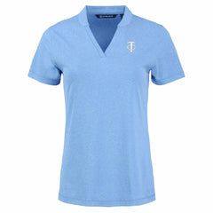 Minnesota Twins Cutter & Buck Forge Heathered Stretch Blade Top - Heather Powder Blue Tops
