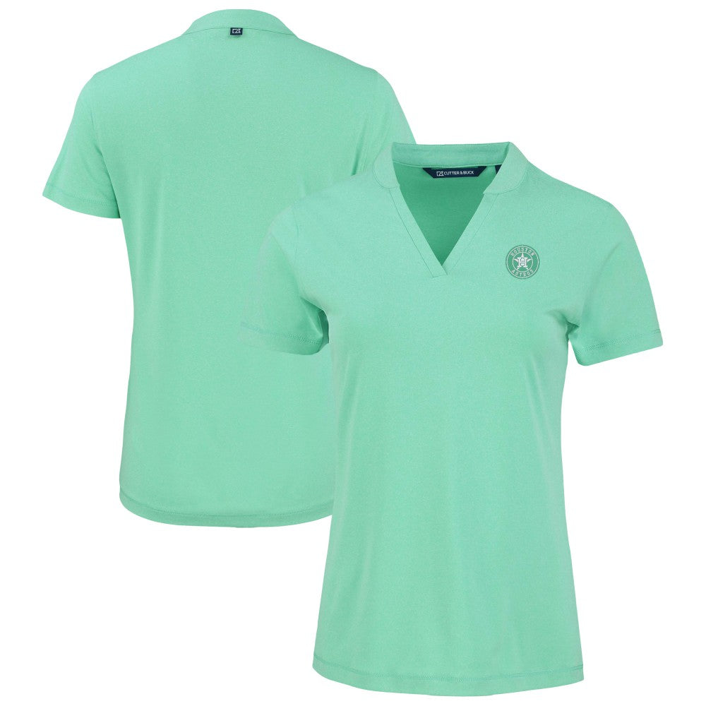 Houston Astros Cutter & Buck Forge Heathered Stretch Blade Top - Heather Mint Tops