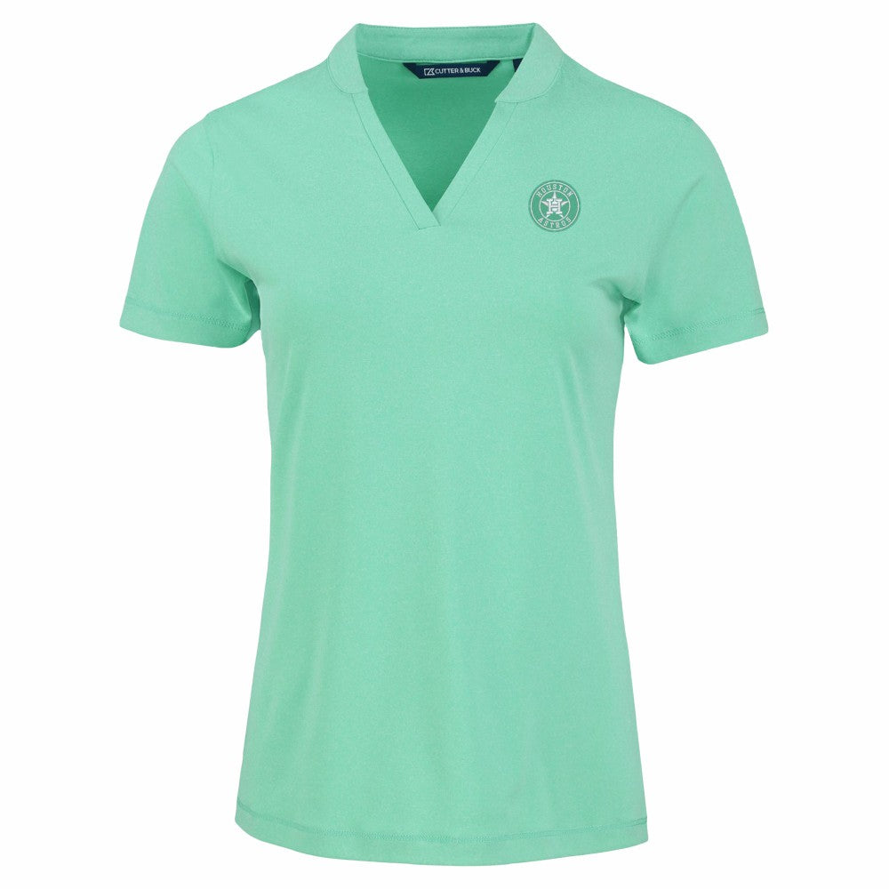 Houston Astros Cutter & Buck Forge Heathered Stretch Blade Top - Heather Mint Tops