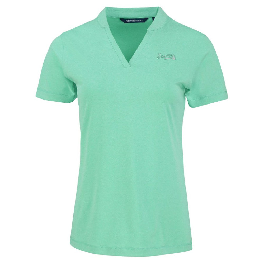 Atlanta Braves Cutter & Buck Forge Heathered Stretch Blade Top - Heather Mint Tops