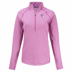 Cleveland Guardians Cutter & Buck Women's Peshastin Eco Fleece Recycled Half-Zip Jacket - Heather Light Pink Jackets