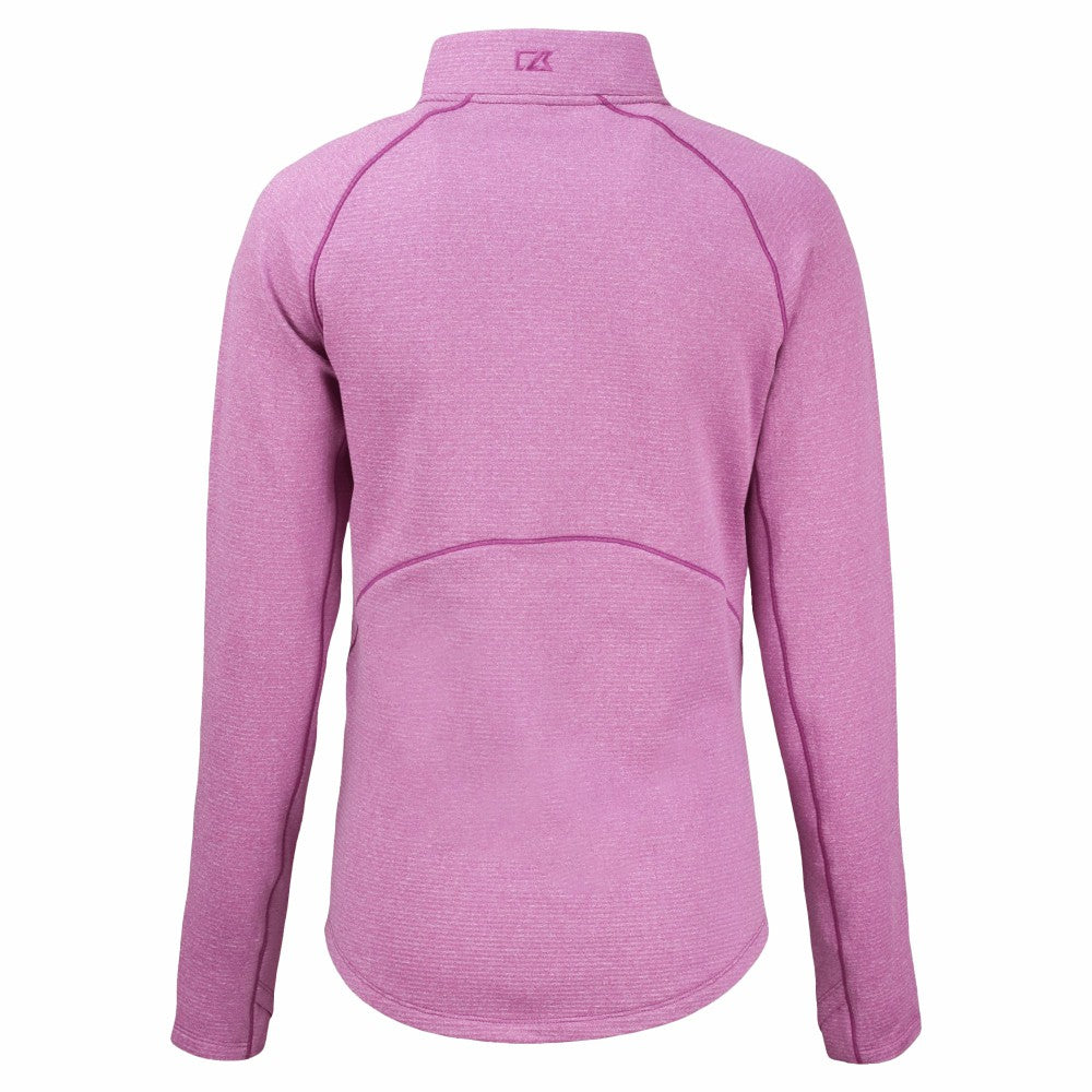 Cleveland Guardians Cutter & Buck Women's Peshastin Eco Fleece Recycled Half-Zip Jacket - Heather Light Pink Jackets