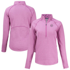 Washington Nationals Cutter & Buck Women's Peshastin Eco Fleece Recycled Half-Zip Jacket - Heather Light Pink Jackets