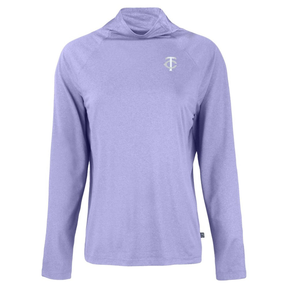 Minnesota Twins Cutter & Buck Women's Coastline Epic Comfort Eco Recycled Funnel Neck Pullover Top - Lavender Pullover