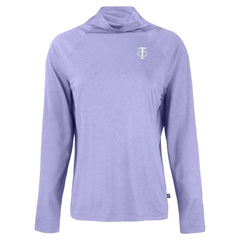 Minnesota Twins Cutter & Buck Women's Coastline Epic Comfort Eco Recycled Funnel Neck Pullover Top - Lavender Pullover