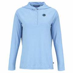 Cincinnati Reds Cutter & Buck Women's Coastline Epic Comfort Eco Recycled Long Sleeve Hoodie T-Shirt - Powder Blue Hoodies