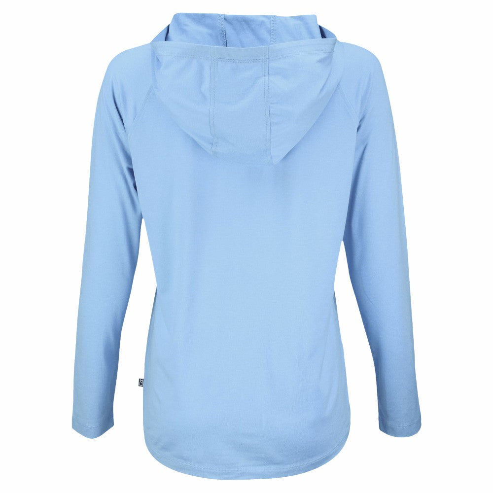 Cincinnati Reds Cutter & Buck Women's Coastline Epic Comfort Eco Recycled Long Sleeve Hoodie T-Shirt - Powder Blue Hoodies
