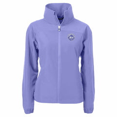 New York Mets Cutter & Buck Women's Charter Eco Recycled Full-Zip Jacket - Lavender Jackets