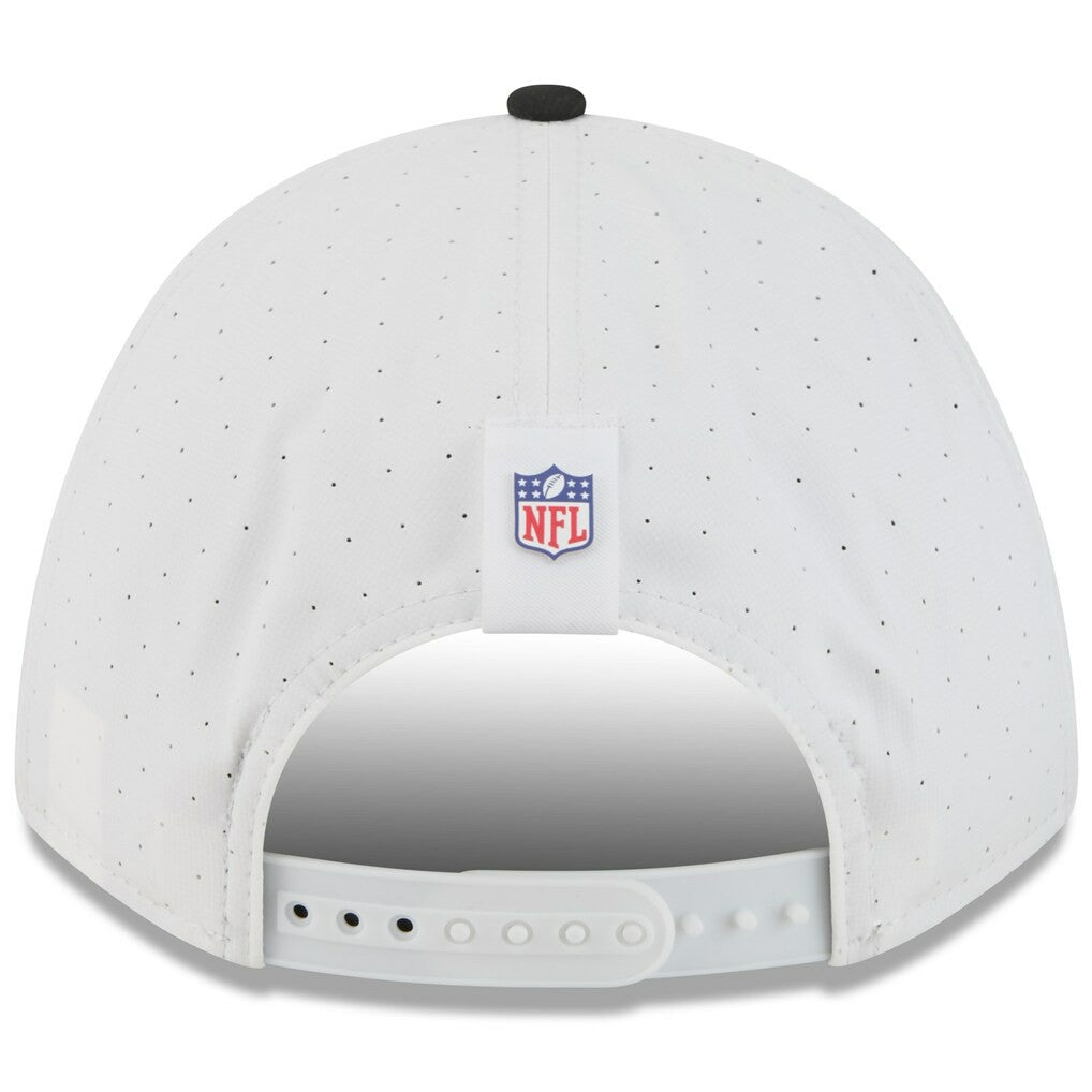 Las Vegas Raiders New Era Youth 2025 NFL Training Camp A-Frame 9FORTY Adjustable Hat White/Black
