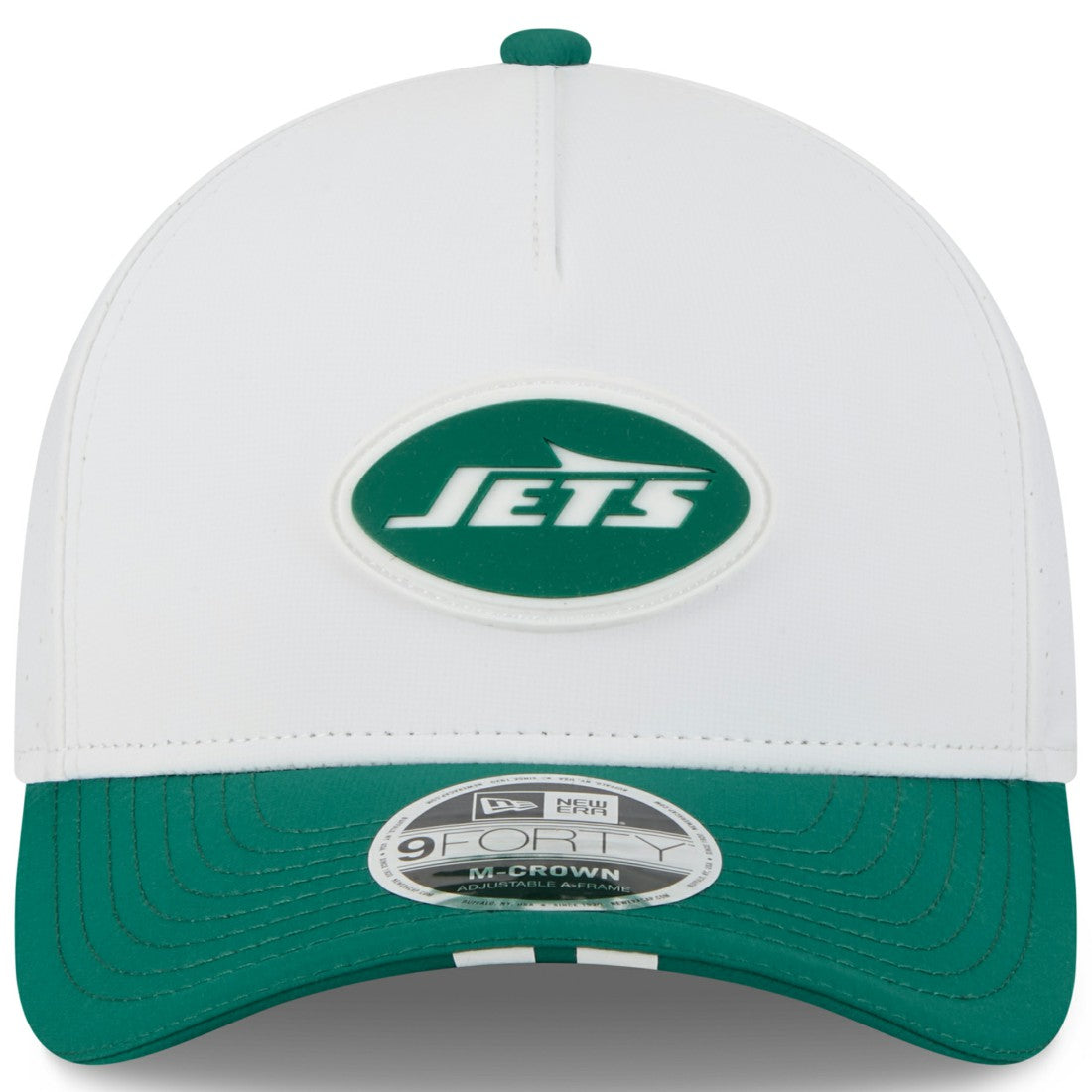 New York Jets New Era Youth 2025 NFL Training Camp A-Frame 9FORTY Adjustable Hat White/Green