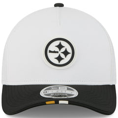Pittsburgh Steelers New Era Youth 2025 NFL Training Camp A-Frame 9FORTY Adjustable Hat White/Black