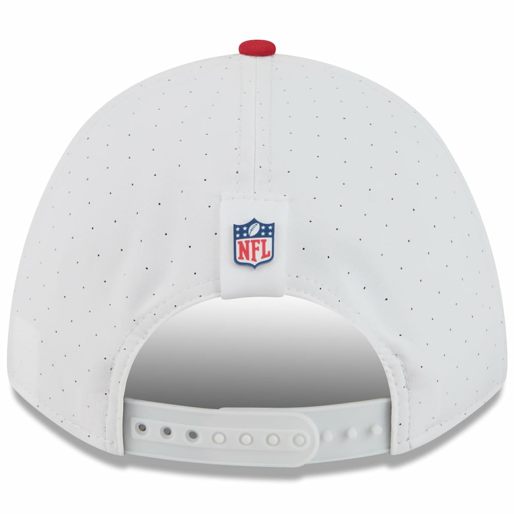 San Francisco 49ers New Era Youth 2025 NFL Training Camp A-Frame 9FORTY Adjustable Hat White/Scarlet